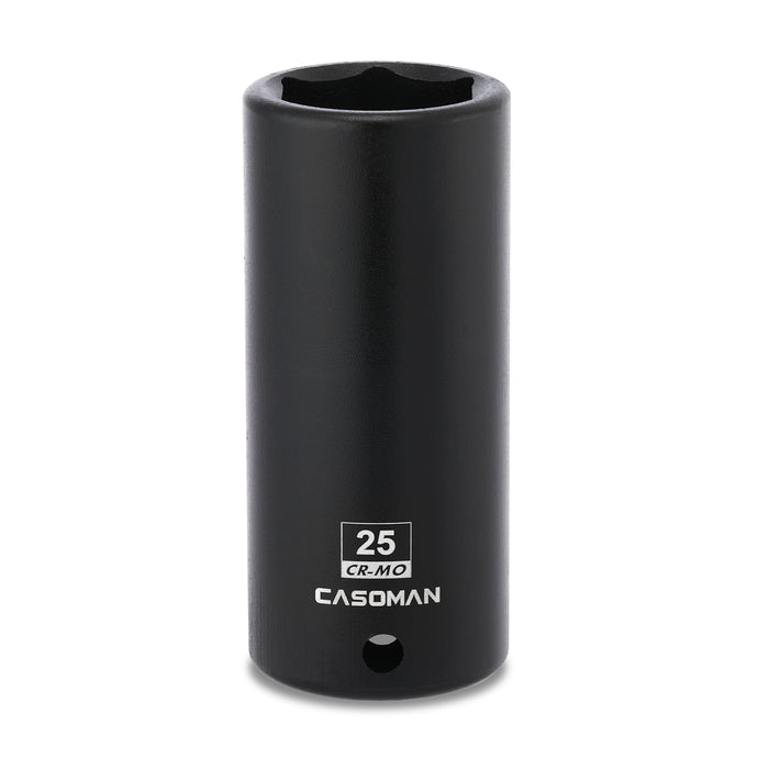 CASOMAN 1/2" Drive x 25mm Deep Impact Socket, 6-Point, Metric, CR-MO