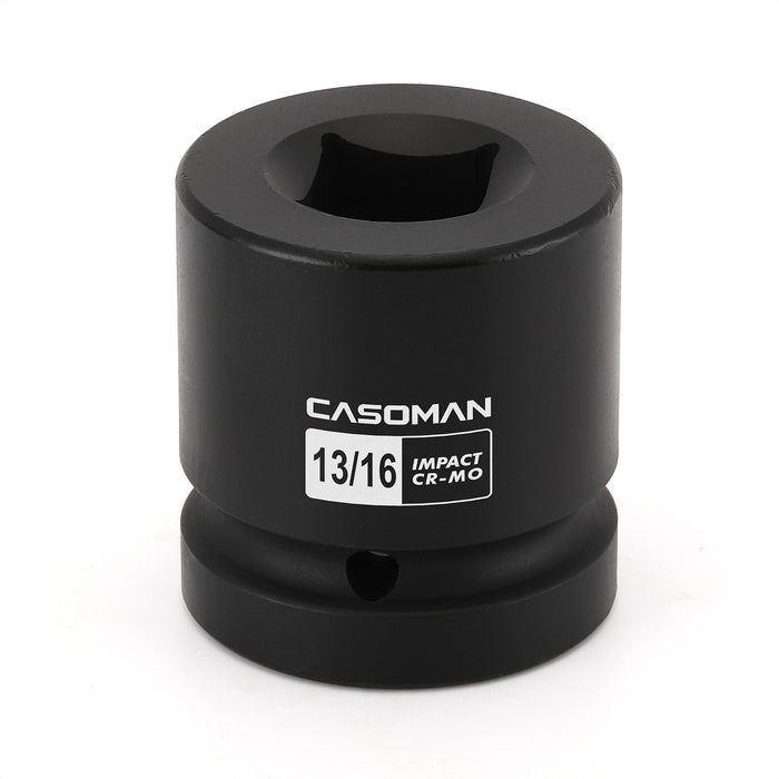CASOMAN 1-Inch Drive Impact Socket Set-13/16", 4-Point Square Socket, CR-MO