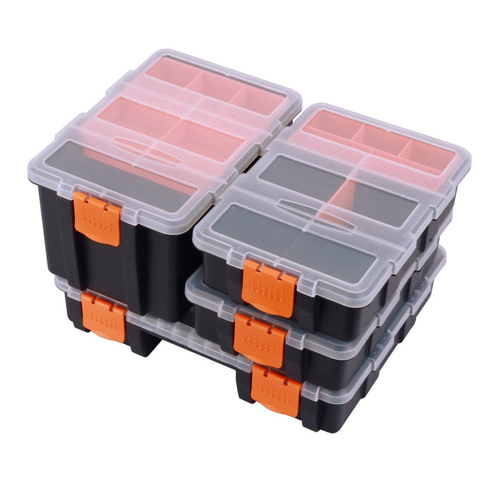 CASOMAN Hardware & Parts Organizers, 4 Piece Set Toolbox, Compartment Small Parts Organizer, Versatile and Durable Storage Tool Box