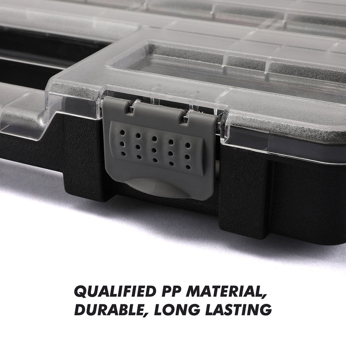CASOMAN Transparent Portable Organizer, with 25 Removable & Deep Bins, Hardware & Parts Organizers, Versatile and Durable,16.5" L x 13.4" W x 2.4" H