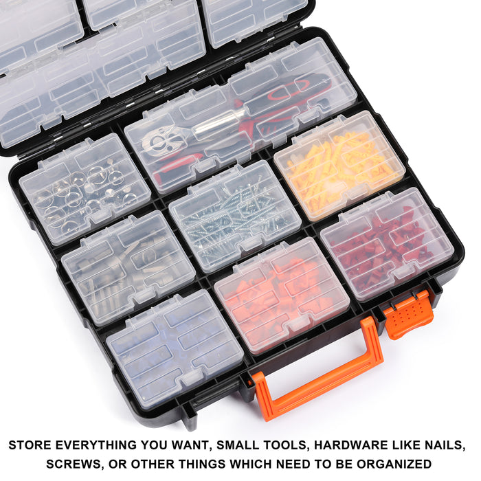 CASOMAN Tool Organizer with Removable Plastic Box Hardware & Parts Organizers, Versatile and Durable