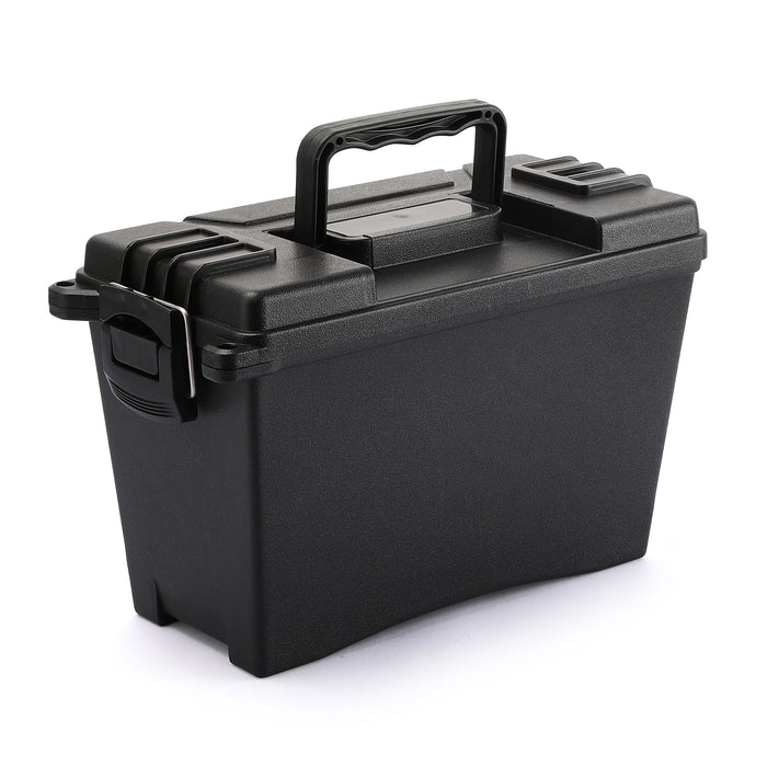 CASOMAN 11.5-Inch Plastic Ammo Box with 3 Locking Options, Stackable and Water Resistant, Field Box, Pistol, Rifle, or Shotgun Ammo Storage Box