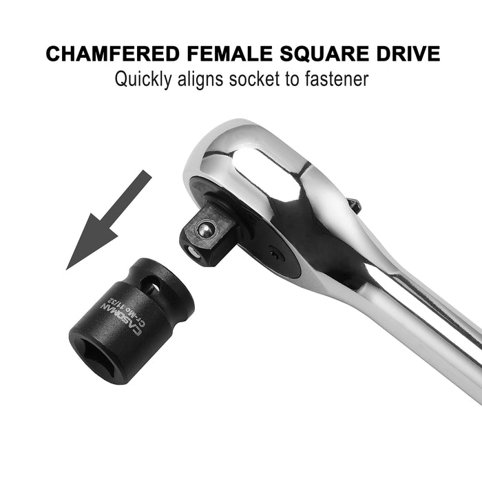 CASOMAN 3/8-inch Drive Pipe Plug Socekt Set, SAE, CR-MO, Tapered Male Square Drive, Chamfered Female Square Drive,11 Pieces Set