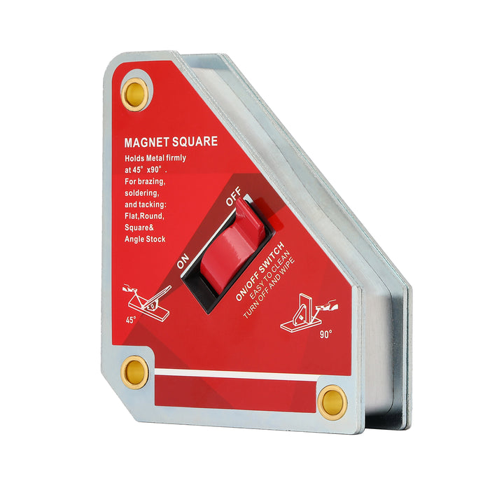 CASOMAN Magnetic Welding Holder With ON/OFF Switch, 90 Lbs, Strong Single Switch Welding Magnet Holder, Magnet Square 45 90 Degree