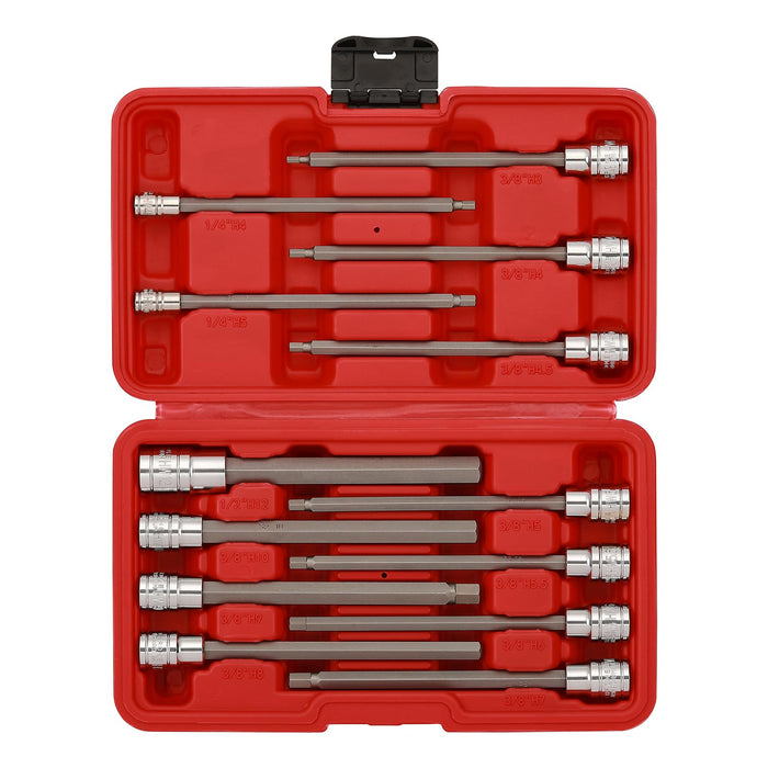 CASOMAN 13 Pieces Long Hex Bit Socket Set,1/4
