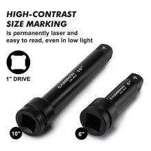 Load image into Gallery viewer, CASOMAN 1-Inch Drive Impact Extension Bars, Length: 6" &amp; 10", Impact Socket Extension, CR-MO Steel