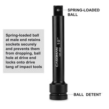 Load image into Gallery viewer, CASOMAN 1-Inch Drive Impact Extension Bars, Length: 6" &amp; 10", Impact Socket Extension, CR-MO Steel