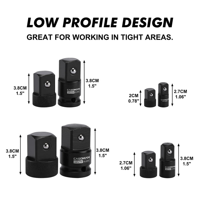 thumbnail image 2 of ONI TOOLS LOW PROFILE IMPACT SOCKET ADAPTER SET (SET OF 3 PCS 2 of 10