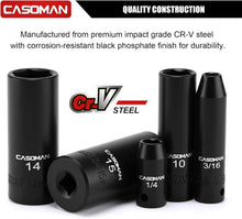 Load image into Gallery viewer, CASOMAN 1/4 Inch Drive Master Impact Socket Set, 50-Piece, SAE/Metric, 5/32 Inch - 9/16 Inch, 4mm - 15mm, Shallow/Deep,CR-V