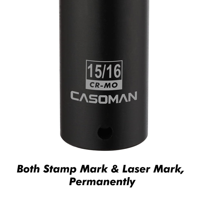 CASOMAN 1/2-Inch Drive Extra Deep Socket (15/16
