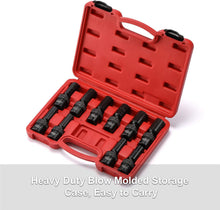 Load image into Gallery viewer, CASOMAN 10 PCS 1/2" Drive Deep Universal Impact Socket Set, Metric,10-19mm