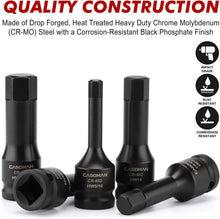 Load image into Gallery viewer, CASOMAN 1/2" Drive Master Impact Hex Bit Set, Hex Driver, SAE/Metric, 1/4" - 3/4", 6mm - 19mm, 20-Piece 1/2" Drive Allen Bit Socket Set