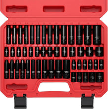 Load image into Gallery viewer, CASOMAN 1/4 Inch Drive Master Impact Socket Set, 50-Piece, SAE/Metric, 5/32 Inch - 9/16 Inch, 4mm - 15mm, Shallow/Deep,CR-V
