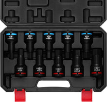 Load image into Gallery viewer, CASOMAN 3/4-Inch Drive Impact Hex Bit Driver Set, 10 Pieces Allen Bit Socket Set with Storage Case, Metric &amp; SAE, CR-MO Steel, Impact Grade, One-Piece Construction