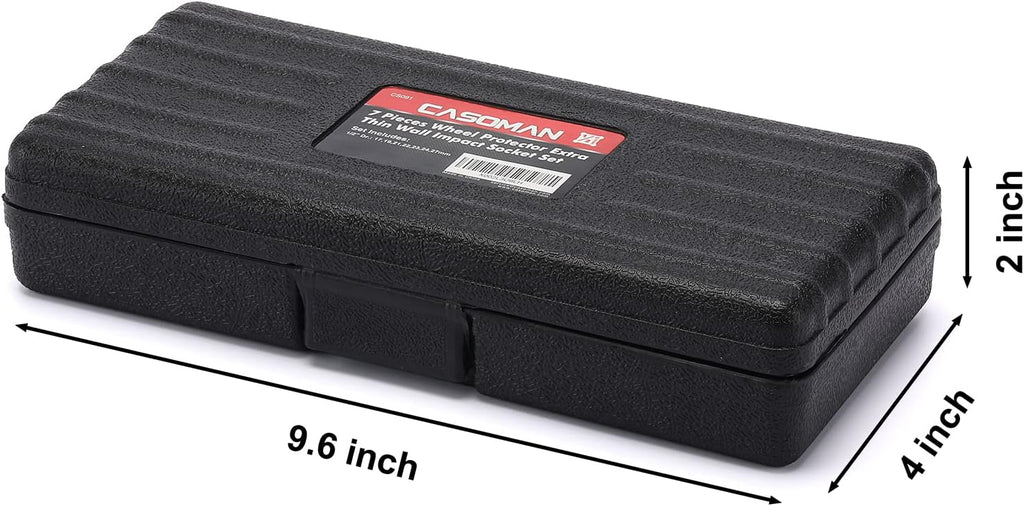 CASOMAN 1/2- Inch Drive Wheel Protector Impact Socket, Extra Thin Wall, Rim Protect Sleeves, 6 Point, Metric,17mm,19mm,21mm,22mm,23mm,24mm,27mm, 7 Pieces Set