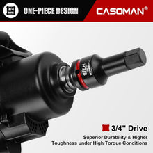 Load image into Gallery viewer, CASOMAN 3/4-Inch Drive Impact Hex Bit Driver Set, 10 Pieces Allen Bit Socket Set with Storage Case, Metric &amp; SAE, CR-MO Steel, Impact Grade, One-Piece Construction