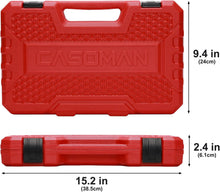 Load image into Gallery viewer, CASOMAN 3/8" Drive Impact Socket Set, 49 Piece Standard SAE and Metric Sizes (5/16-Inch to 3/4-Inch and 8-22 mm), 6 Point, Cr-V Steel Socket Set