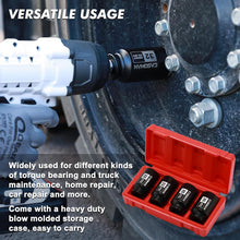 Load image into Gallery viewer, CASOMAN 1/2'' Drive Deep Spindle Axle Nut Impact Socket Set, 6 Point,Heavy Duty Use In Removing And Installing Axle Nuts