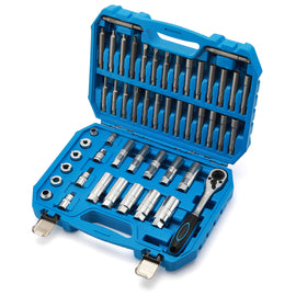 CASOMAN 50PCS Shock Absorber Tool All in One Kit, Shock Absorber Strut Nut Removal Socket Tool with Strut Spreader Tool &Reversible Pass Through Ratchet Socket Set, CR-V