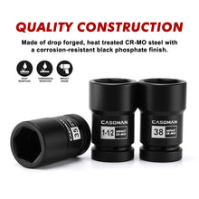 Load image into Gallery viewer, CASOMAN 1-Inch Drive Budd Socket Set, 33mm,35mm,38mm,1-1/2",41mm, Metric &amp; SAE, CR-MO