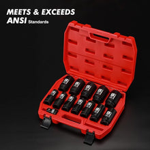 Load image into Gallery viewer, CASOMAN 3/4" Drive Deep Impact Socket Set, 13Piece Jumbo Socket Assortment, Metric(17mm to 41mm), 6-Point, Include 1/2" F to 3/4" M Adapter, CR-MO Steel