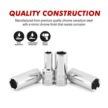 Load image into Gallery viewer, CASOMAN 14PCS 3/8" Drive 6 Pt. Mid-Length Socket Set, Metric, 6, 7, 8, 9, 10, 11, 12, 13, 14, 15, 16, 17, 18, 19 mm, Mirror Chrome Finish