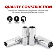 Load image into Gallery viewer, CASOMAN 11PCS 3/8" Drive 6 Pt. Mid-Length Socket Set, SAE, Mirror Chrome Finish, 1/4", 5/16", 3/8", 7/16", 1/2", 9/16", 5/8", 11/16", 3/4", 13/16", 7/8"