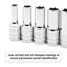 Load image into Gallery viewer, CASOMAN 11PCS 3/8" Drive 6 Pt. Mid-Length Socket Set, SAE, Mirror Chrome Finish, 1/4", 5/16", 3/8", 7/16", 1/2", 9/16", 5/8", 11/16", 3/4", 13/16", 7/8"