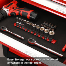 Load image into Gallery viewer, CASOMAN 11PCS 3/8" Drive 6 Pt. Mid-Length Socket Set, SAE, Mirror Chrome Finish, 1/4", 5/16", 3/8", 7/16", 1/2", 9/16", 5/8", 11/16", 3/4", 13/16", 7/8"