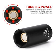 Load image into Gallery viewer, CASOMAN 13PCS 3/8"Drive Magnetic Impact Socket Set, Deep, 6-Point, Metric, 7mm to 19mm, CR-MO