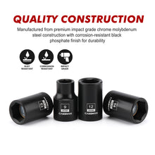 Load image into Gallery viewer, CASOMAN 13PCS 3/8"Drive Magnetic Socket Set, Shallow, 6-Point, Metric, 7mm to 19mm, CR-MO