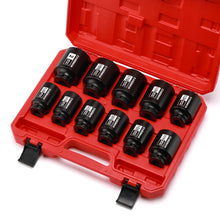 Load image into Gallery viewer, CASOMAN 11PCS 1/2-Inch Drive Large Impact Socket Set, 6 Point, 1-3/8-Inch to 2-Inch, SAE Spindle Axle Nut Impact Socket Set, CR-MO