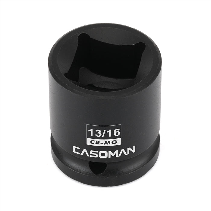 CASOMAN 1/2" Drive 4-Point Square Socket-13/16“, Budd Wheel Impact Socket, CR-MO