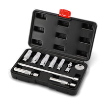 Load image into Gallery viewer, CASOMAN 10PCS 3/8"Drive Magnetic Spark Plug Socket Set, 6PT&amp;12PT, Include Extension Bar, Unviersal Joint &amp; Spark Plug Gapper, CR-V Steel