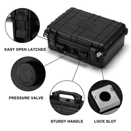 CASOMAN Water-proof Box, with Cush- Proof Sponge, IP67 Water Proof Grade, Customizable Foam, Perfectly Protection of Camera, Drones, Lens,Equipments, 16