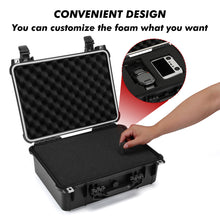 Load image into Gallery viewer, CASOMAN Water-proof Box, with Cush- Proof Sponge, IP67 Water Proof Grade, Customizable Foam, Perfectly Protection of Camera, Drones, Lens,Equipments, 16"x13.2"x7"