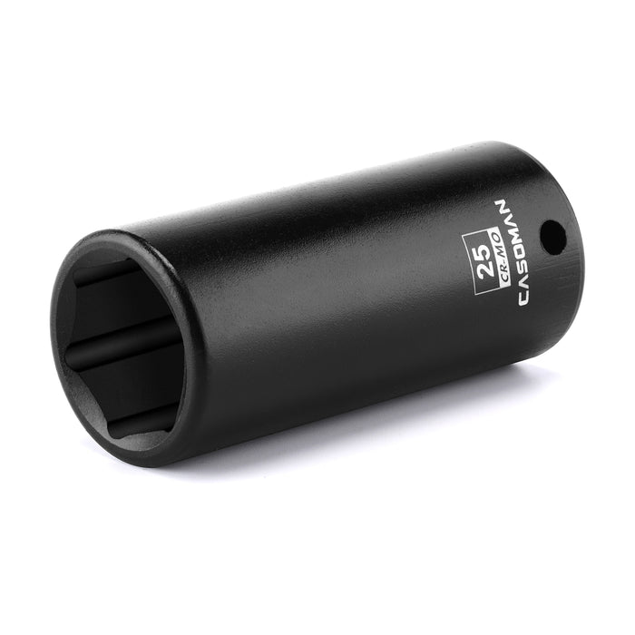 CASOMAN 1/2" Drive x 25mm Deep Impact Socket, 6-Point, Metric, CR-MO