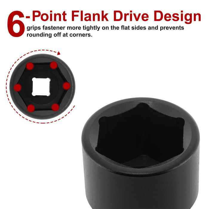 CASOMAN 1/2" Drive x 1-5/16" Impact Socket, 6-Point, SAE, CR-MO