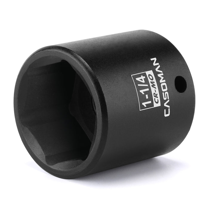 CASOMAN 1/2" Drive x 1-1/4" Impact Socket, 6-Point, SAE, CR-MO