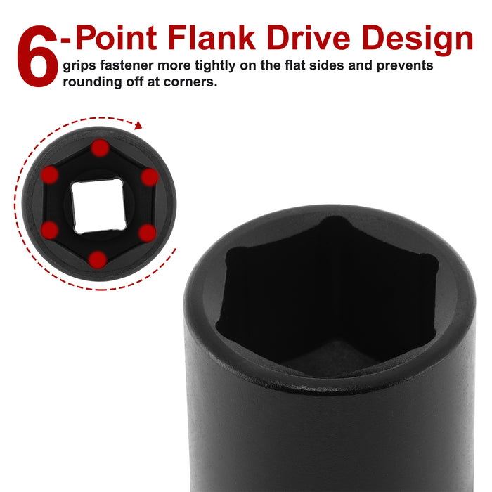 CASOMAN 1/2" Drive x 27mm Impact Socket, 6-Point, Metric, CR-MO Steel