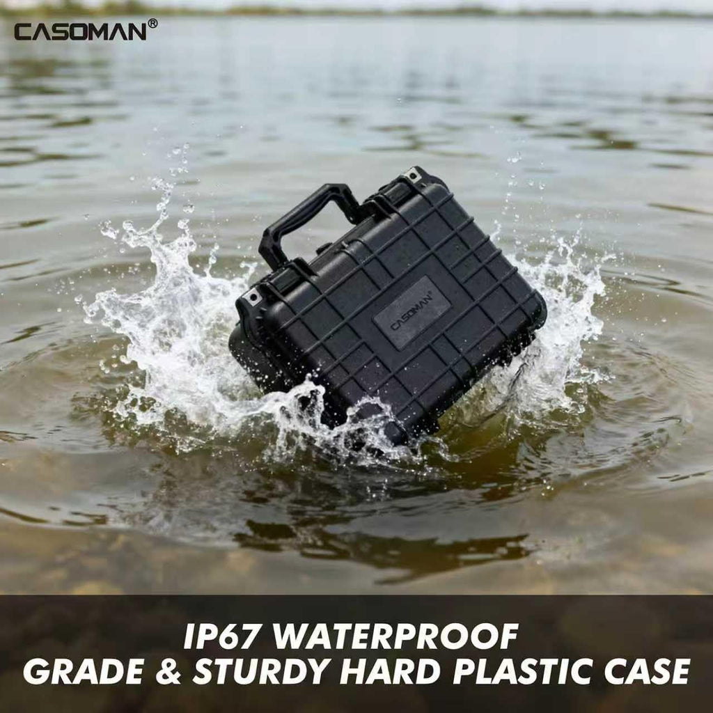 CASOMAN IP67 Waterproof and Dustproof Protective Storage Case with Customizable Shock-Absorbing Foam