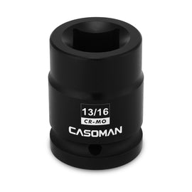 CASOMAN 3/4-Inch Drive 13/16-Inch Square Impact Socket, 4-Point, SAE, CR-MO