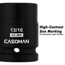 Load image into Gallery viewer, CASOMAN 3/4-Inch Drive 13/16-Inch Square Impact Socket, 4-Point, SAE, CR-MO