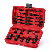 Load image into Gallery viewer, CASOMAN 20PCS 1/4" 3/8" 1/2" Drive Impact Socket Adapter Set, Includes Hex Shank Adapters &amp; Reducers, CR-MO Universal Swivel Socket