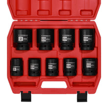 Load image into Gallery viewer, CASOMAN 1-Inch Drive Spindle Axle Nut Impact Socket Set, Shallow, 1" to 2", 9PCS Impact Large Socket Set, 6-Point, SAE, CR-MO