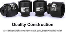 Load image into Gallery viewer, CASOMAN 4-Piece 1/2-Inch Drive Spindle Axle Nut Impact Socket Set, 6-Point, SAE 1-13/16–2 Inch, CR-MO