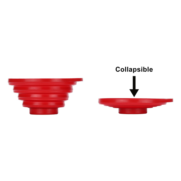 CASOMAN Collapsible Magnetic Parts Tray-3 Piece Set, Slicone Foldable Bowl, Magnetic, Red Color