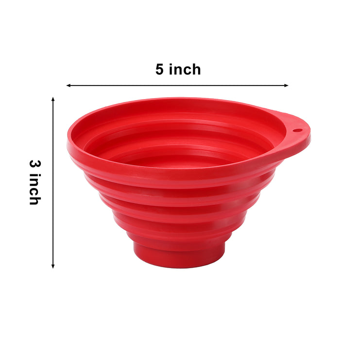 CASOMAN Collapsible Magnetic Parts Tray-3 Piece Set, Slicone Foldable Bowl, Magnetic, Red Color