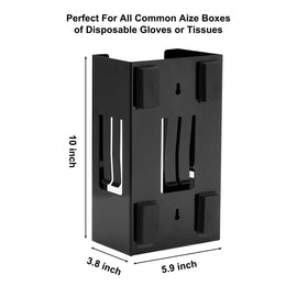 CASOMAN Magnetic Glove/Tissue Dispenser, 8LBS Capacity, Black Glove Dispenser Wall Mount, Glove Box Holder, Glove Holder for Wall Mount, Magnetic Glove Box Holder