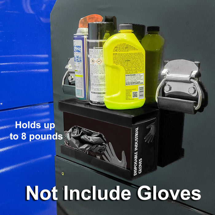 CASOMAN 2PCS Magnetic Glove/Tissue Dispenser, Black & Red, 8LBS Capacity, Glove Dispenser Wall Mount, Glove Box Holder, Glove Holder for Wall Mount, Magnetic Glove Box Holder